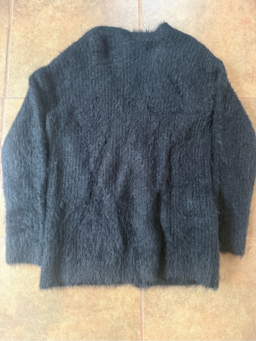 Soft Black Button-Front Women's Sweater Cardigan - Picture 2 of 3